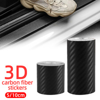 3m 3D Carbon Fiber Sticker Paste Car Threshold Protective Film Anti Scratch Waterproof Matte Black Nano Sticker for Car Body