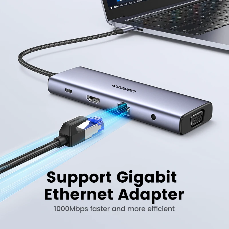 Uzelený 10-in-1 USB C náboje 4K typ C na HDMI RJ45 ethernetový PD100W SD&TF pro macbook Ipad Huawei sumsang PC tablet telefon USB 3.0 náboje