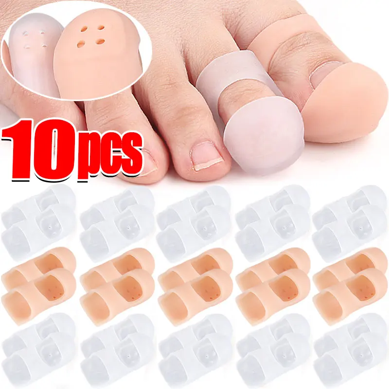 Protector de dedos transparente, herramienta para el cuidado de los pies antifricción transpirable, previene ampollas, tapas para los dedos, cubiertas elásticas de silicona para los dedos