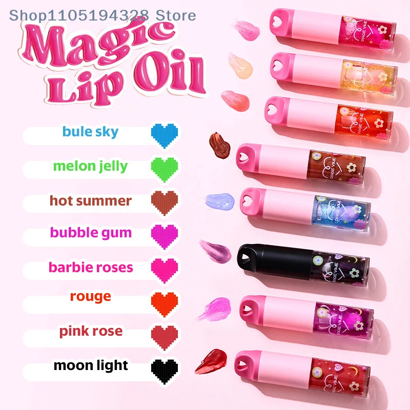 Lip Gloss Long-lasting Moisturizing Easy Halo-dyeing Mirror Water Glass Lip Gloss With Love Pendant Stain Pouty Lips Makeup