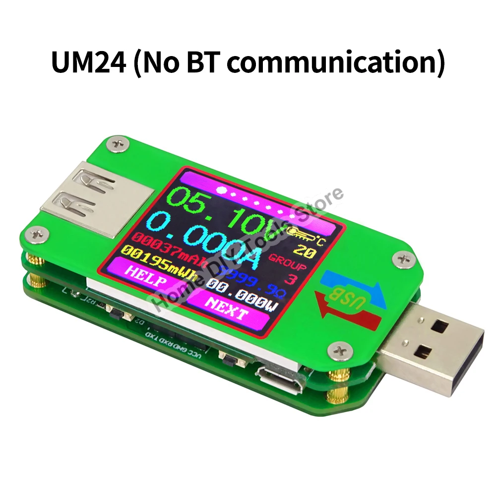 UM24 USB LCD Display Voltmeter Ammeter Battery Charge Voltage Current Meter Multimeter Cable Measure Tester