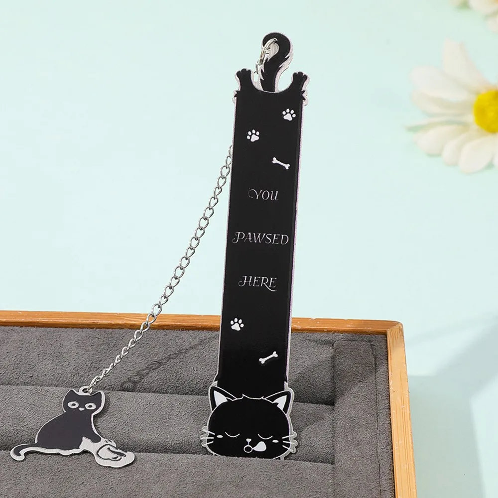 Cute Cat Metal Stainless Steel Bookmark - Personalized and Unique Cat Body Aesthetic Page Marking, Fun Gift, Suitable for.