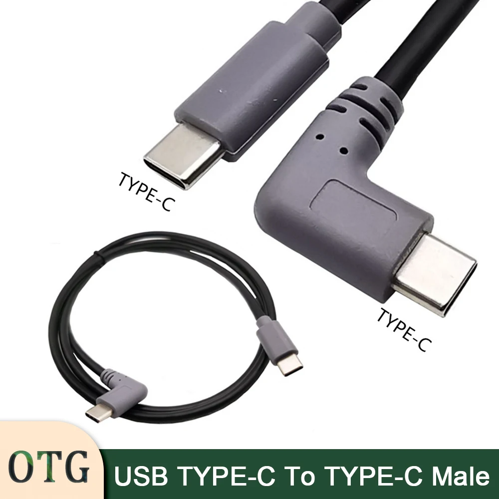 

Elbow Right Angle USB TYPE-C To TYPE-C Male OTG Charging Data Cable Adapter Adaptor 1m for LeTV Type-C Mobile Phone