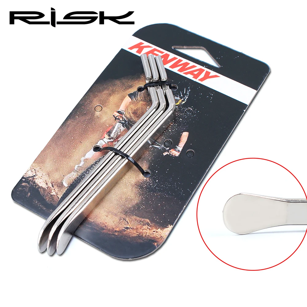 RISK KENWAY 3pcs/set Bike Bicycle Steel Tyre Stick Spoon Tube  Repair Tool Nylon Tire Levers Pry Bar Crowbar