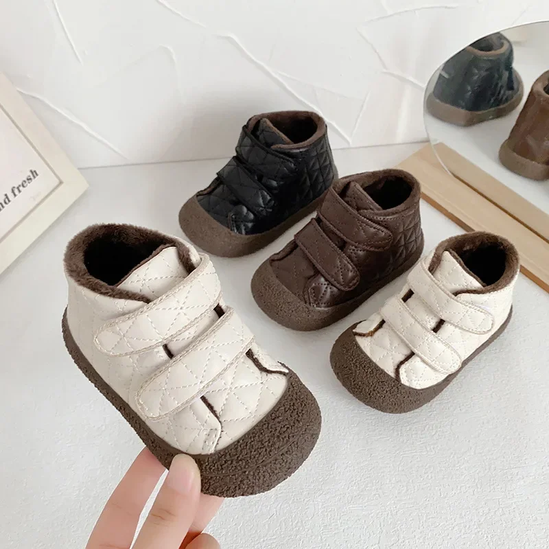 

Rindu Children's cotton shoes winter new style boys' and girls' winter shoes with plush baby shoes anti kick casual