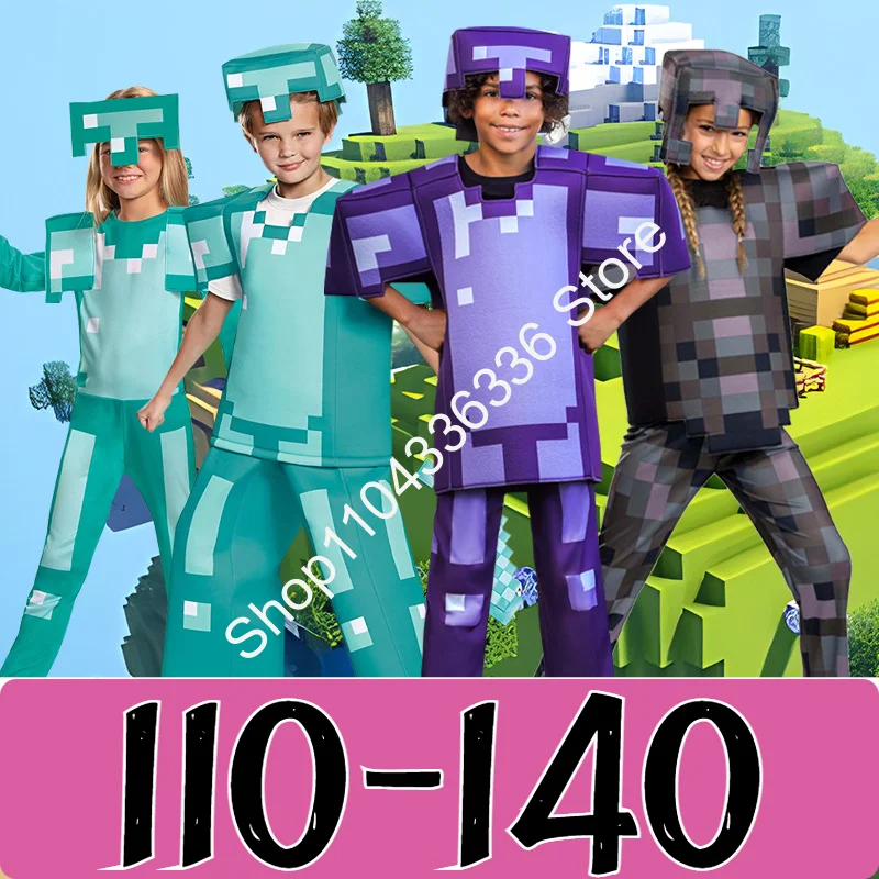 Halloween Cosplay Costume Deluxe My World Minecraftinglys Sets Diamond Armor Series Costumes For Cosplay Games Toy Gifts 110-140