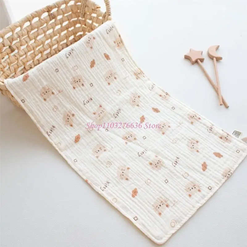R6FD 2pcs Soft & Absorbent Baby Towel 6 Layer Cotton Face Cloth Lovely for Infants
