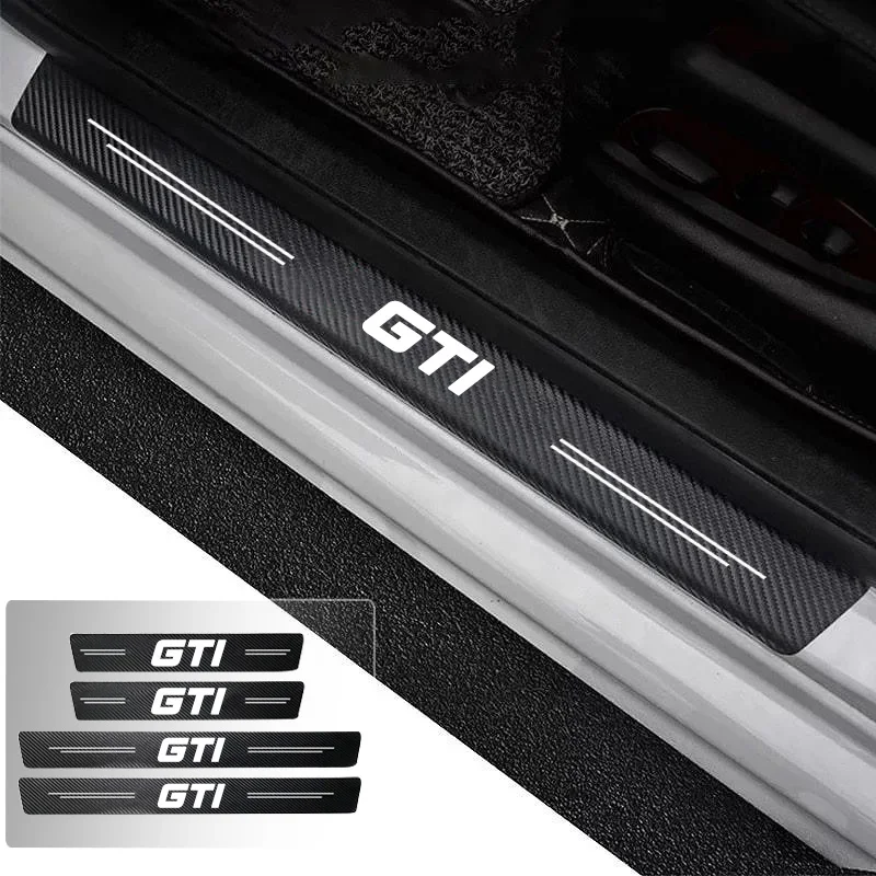 

Car Door Sill Carbon Fiber Sticker Threshold Side Anti Scratch Waterproof For VW Volkswagen Gti Accessories Guards Decals