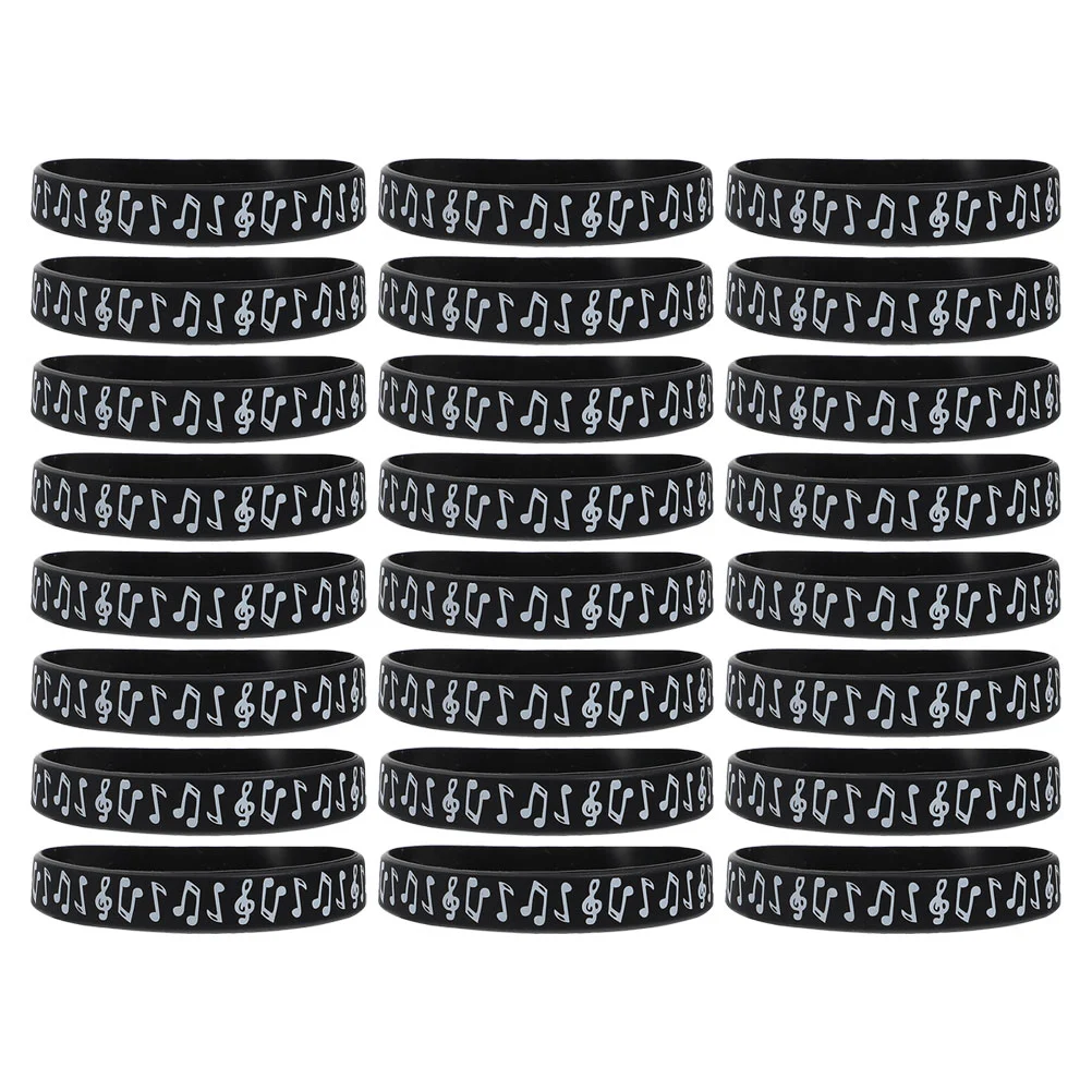 

24 Pcs Musical Note Bracelet Wristband Bracelets Silicone Bangles Decorate Silica Gel Men Women