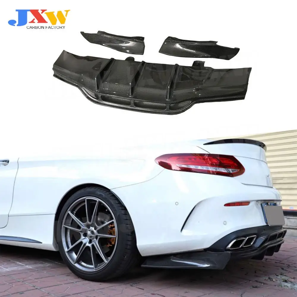 

Carbon Fiber Rear Bumper Lip diffuser Splitters Aprons Spoiler For Mercedes Benz C class W205 C63 Coupe C205 2 Door PSM Style