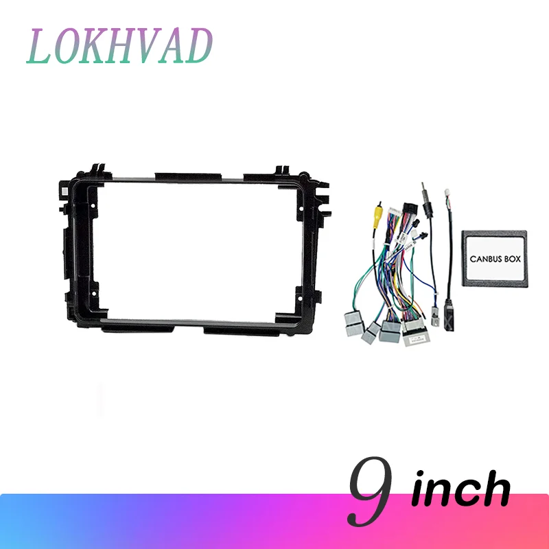 9-Zoll-Autoradio-Gesichtsrahmen für Honda Vezel HR-V HRV HR V 2013–2021, Fascia Panel Mounting Head Unit Canbus Cable Trim Bezel