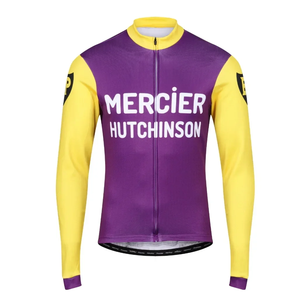 

Spring Summer Only Cycling Jerseys MERCIER TEAM RETRO CLASSIC Long Sleeve Men Bike Wear Cycling Clothing