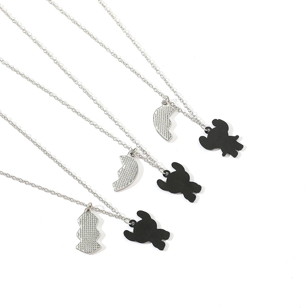 قلادة ديزني ستيتش BFF ثلاثية لطيفة على شكل قلب متطابقة للأخوات أفضل الأصدقاء والأزواج #5