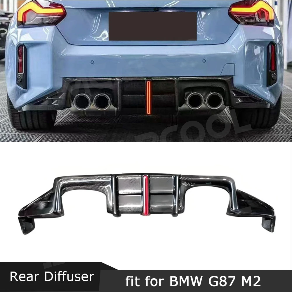 

JMCARCOOL Carbon Fiber Car Rear Bumper Lip Diffuser With Lights Body Kitd For BMW G87 M2 2023+ FPR Car Accessories