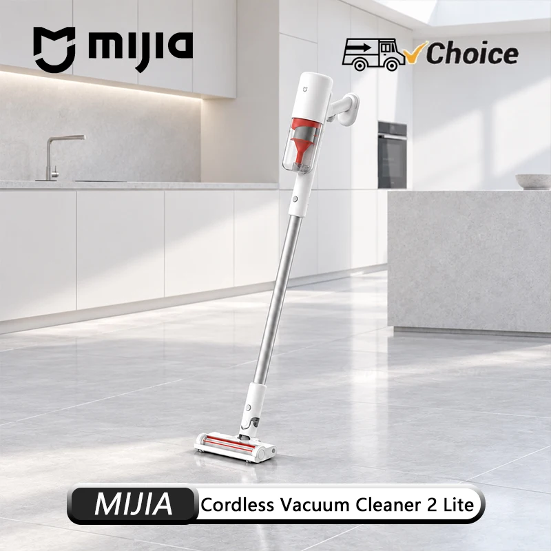 Original MIJIA Cordless Vacuum Cleaner 2 Lite 16KPa Suction 5-Stage Filtration 0.3um Dust Capture Cyclone Separation 35Min CN