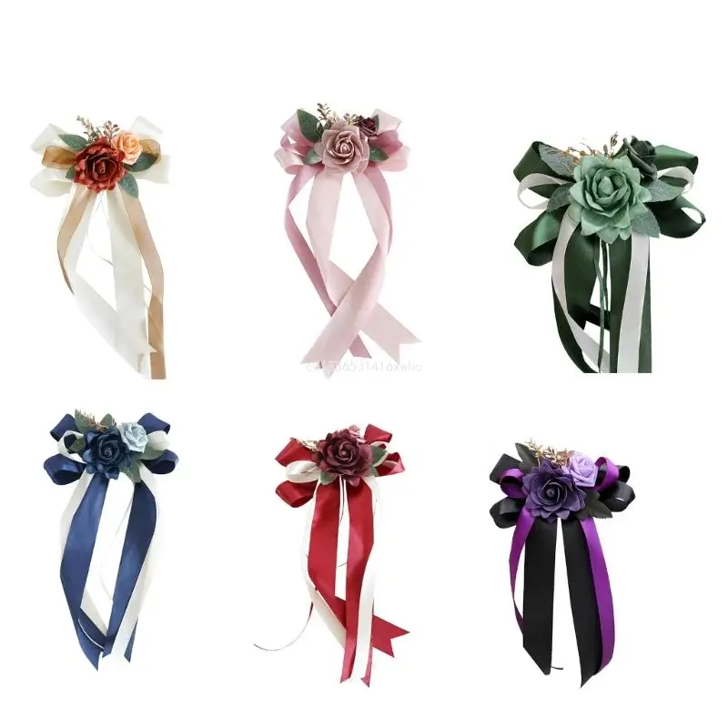 

Dropship 8pcs Door Handle Flower Bowknot Decors for Wedding Party Enhancement