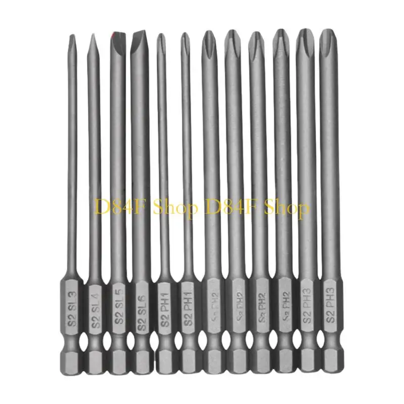 

D84F 12Piece Alloys Steel Slotted and Crosses Screwdriver Bit Car Repair Utility Tool