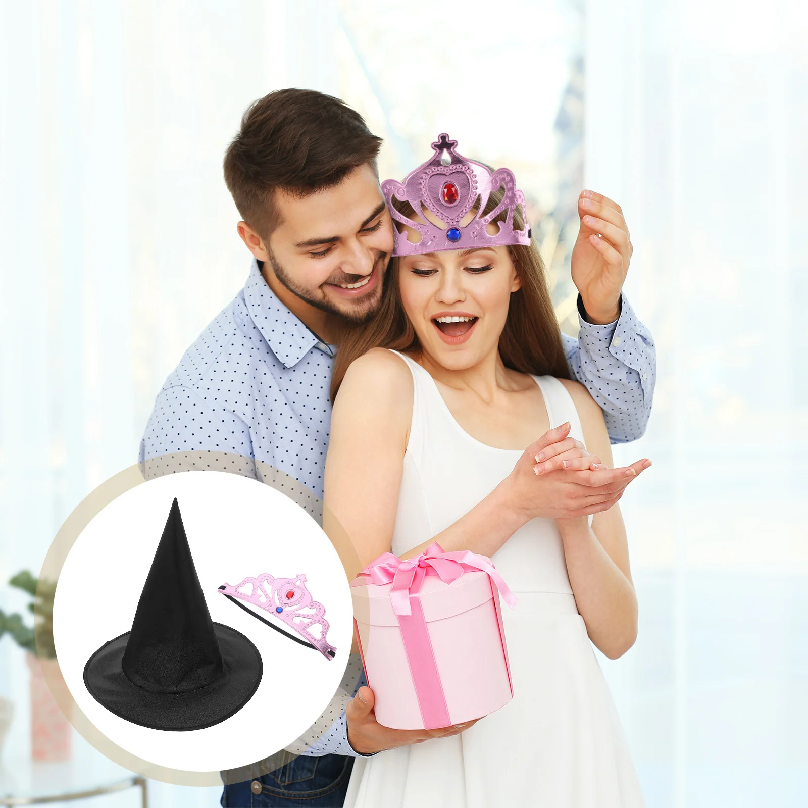 Ensemble de chapeaux de princesse et de magicien, couvre-chef élégant et confortable pour fête d'anniversaire, Cosplay, activités interactives amusantes, 1 ensemble