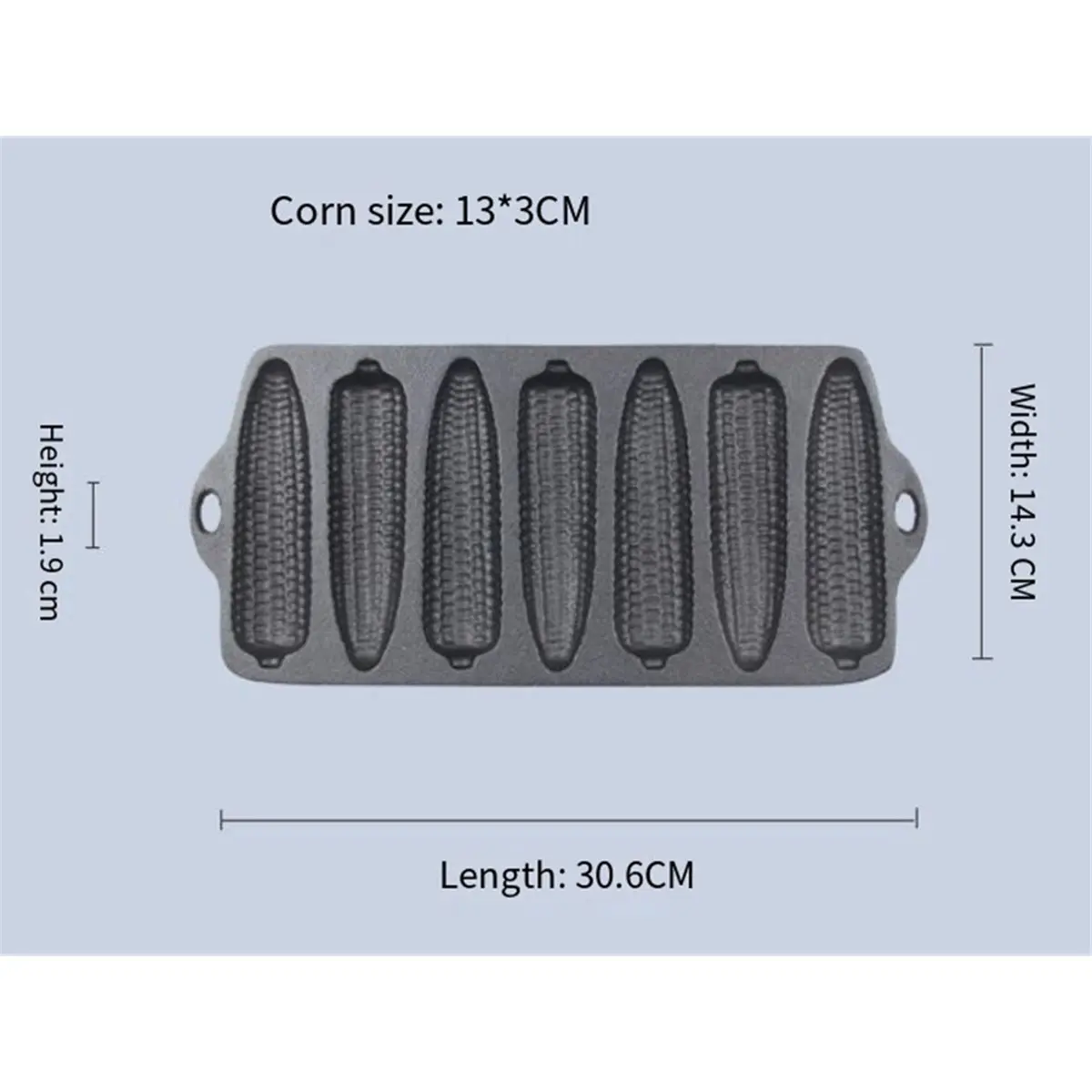 2026 New Cast Iron Corn Cob Pot, Suitable for 7-Hole Corn Bread Molds for Ovens, Stoves, Grills, and Bonfire Baking