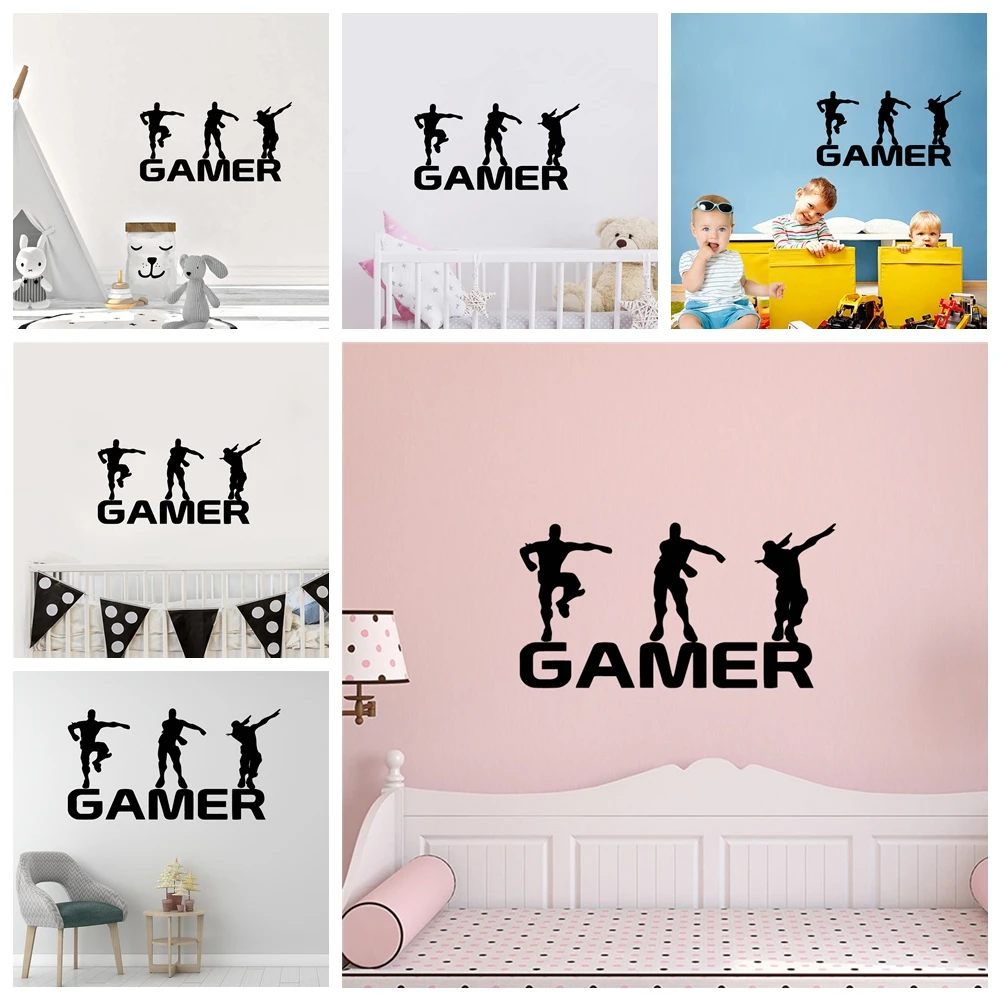 1 pc new sportmen with gamer Wall Sticker Pvc Art Stickers Modern Fashion Wallsticker for game room Home Party Decor Wallpaper