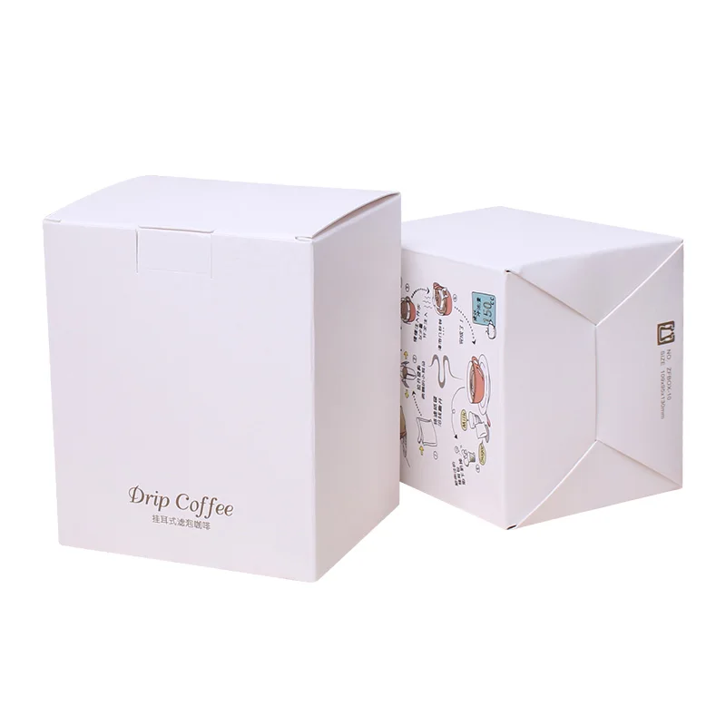 Zhanfei Packaging 10 Packages Into The Hanging Ear Packaging Box Color Printed Kraft Paper 10 Food Grade Hanging Ear Coffee Pack