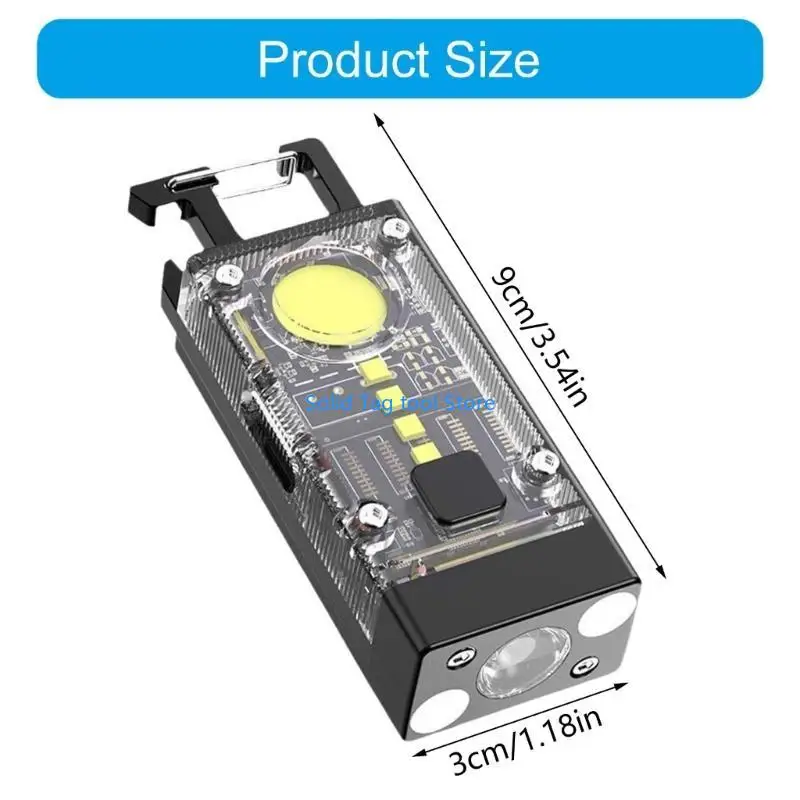 4XFD Solar Light Keychain LED Solar LED Keyrings Torch Torch Torch Aluminy Malloy for Travel