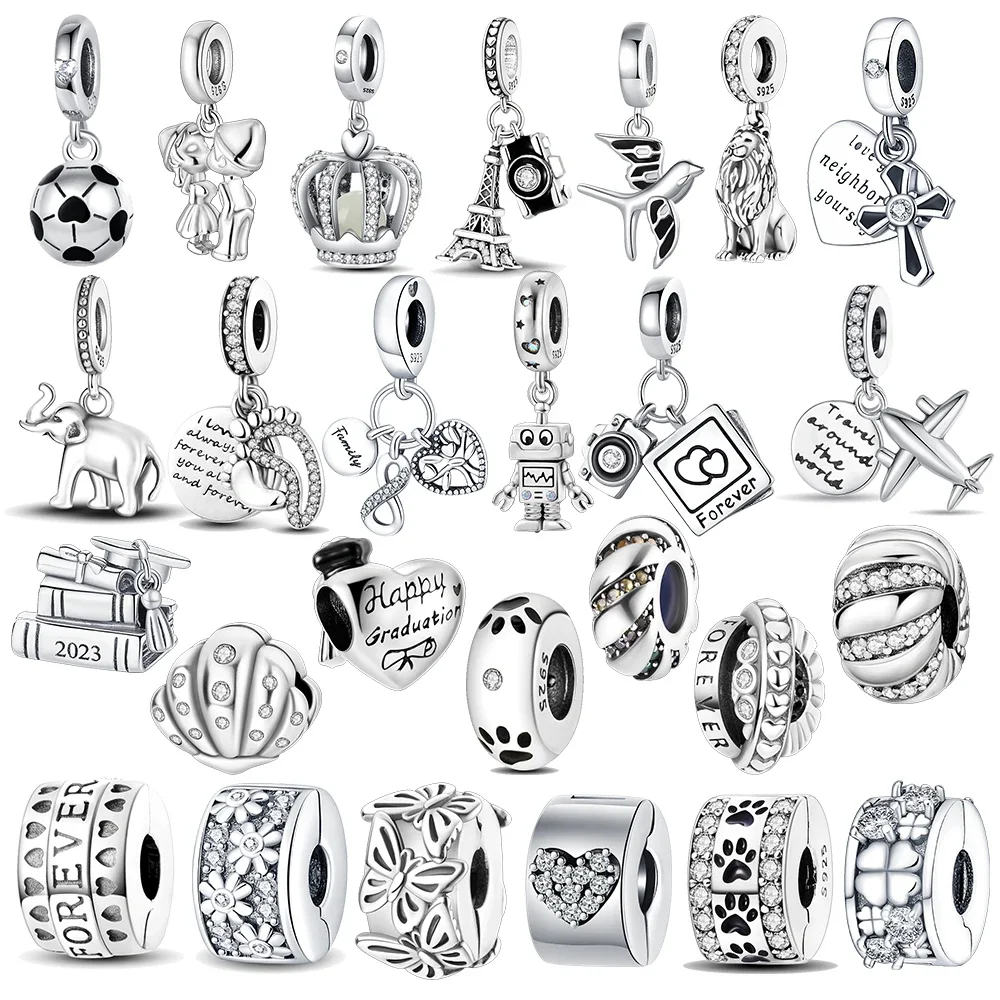 Cross Footprint Boutique Pendant Charms Fit Original 925 Pandora Bracelet 925 Sterling Silver Charm Bead Necklace Female Jewelry