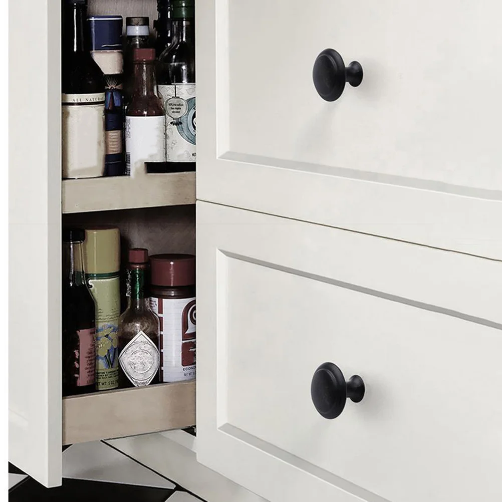 

30 шт. круглые ручки для шкафа из нержавеющей стали, ручки для ящиков, матовые черные дверные ручки для кухонного шкафа, современный стиль, ручки для ящиков