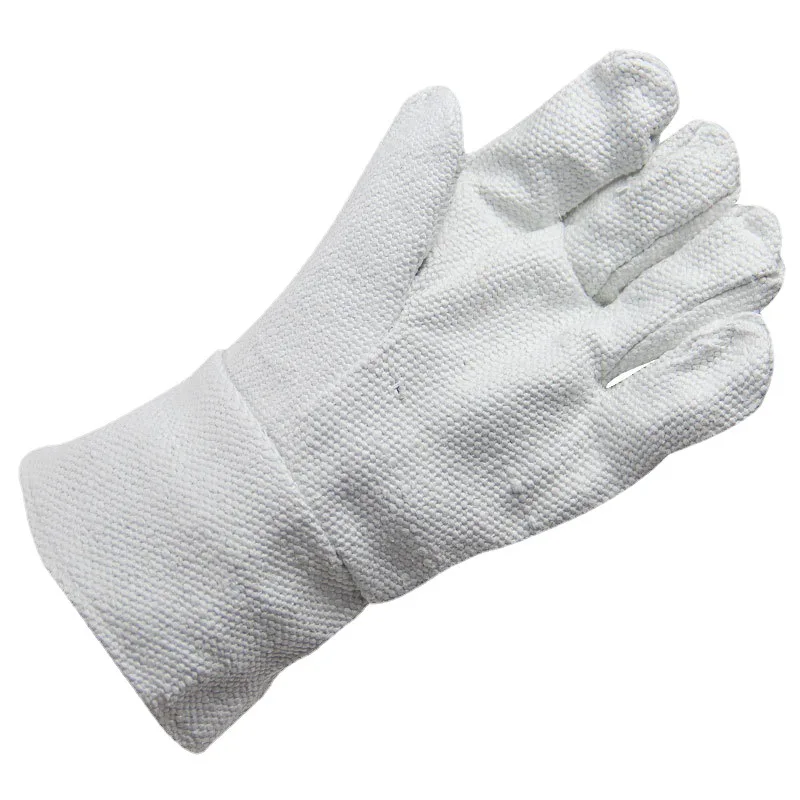 45CM Long High-Quality Insulation Protection Metal Glass Manufacturing Work Gloves Five-Finger Type Fire Gloves