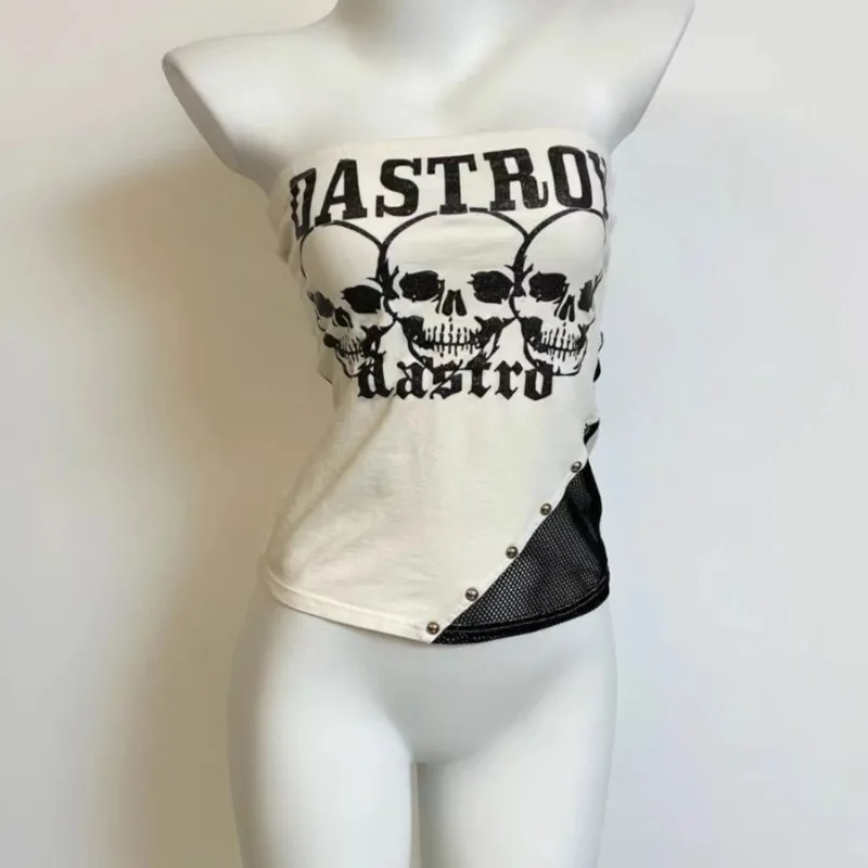 

Летние американские модные топы без бретелек High Street Y2k, эстетические топы в стиле Харадзюку, разноцветные топы на бретельках, универсальные топы