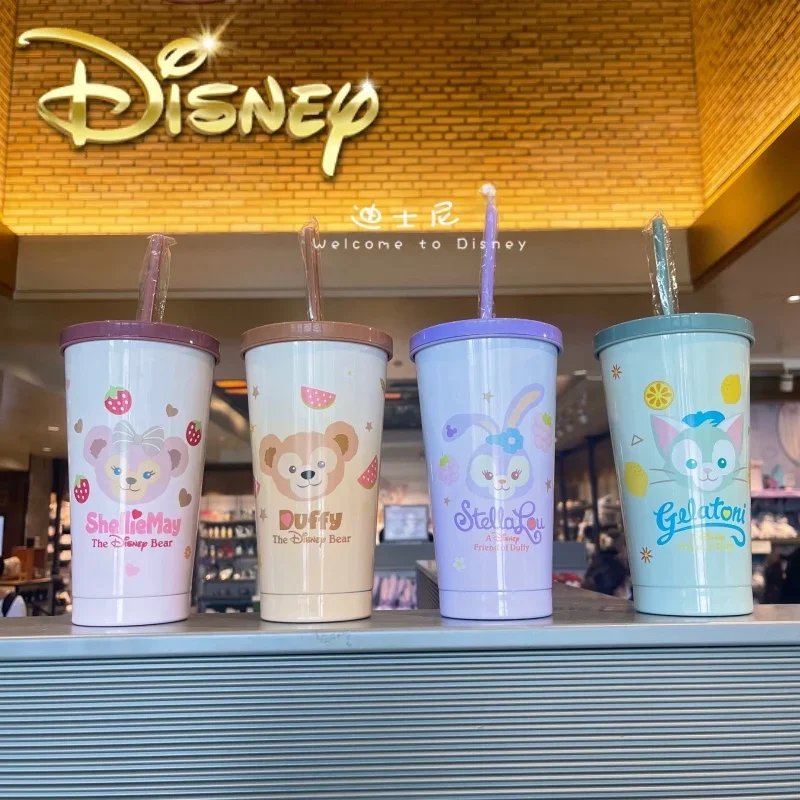 Hot Arrival Disneyland Stellalou Duffy Shelliemay Summer Straw Cup Cute 500ml Large Capacity Stainless Steel Cup