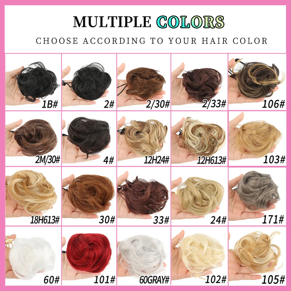 Synthetic Chignon Claw Clip Hair Buns Messy Hair Buns Hair Extensions for Women and Children