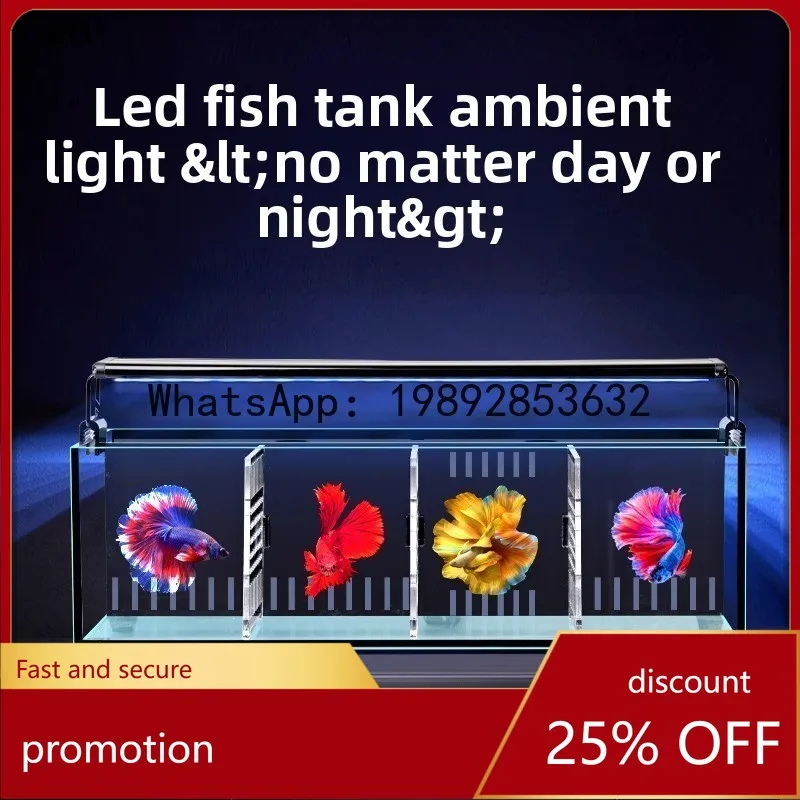 

YFY Ultra-White Betta Fish Tank Glass Multi-Compartment Isolation Back Filter No Water Change Needed Ecological Goldfish Tank