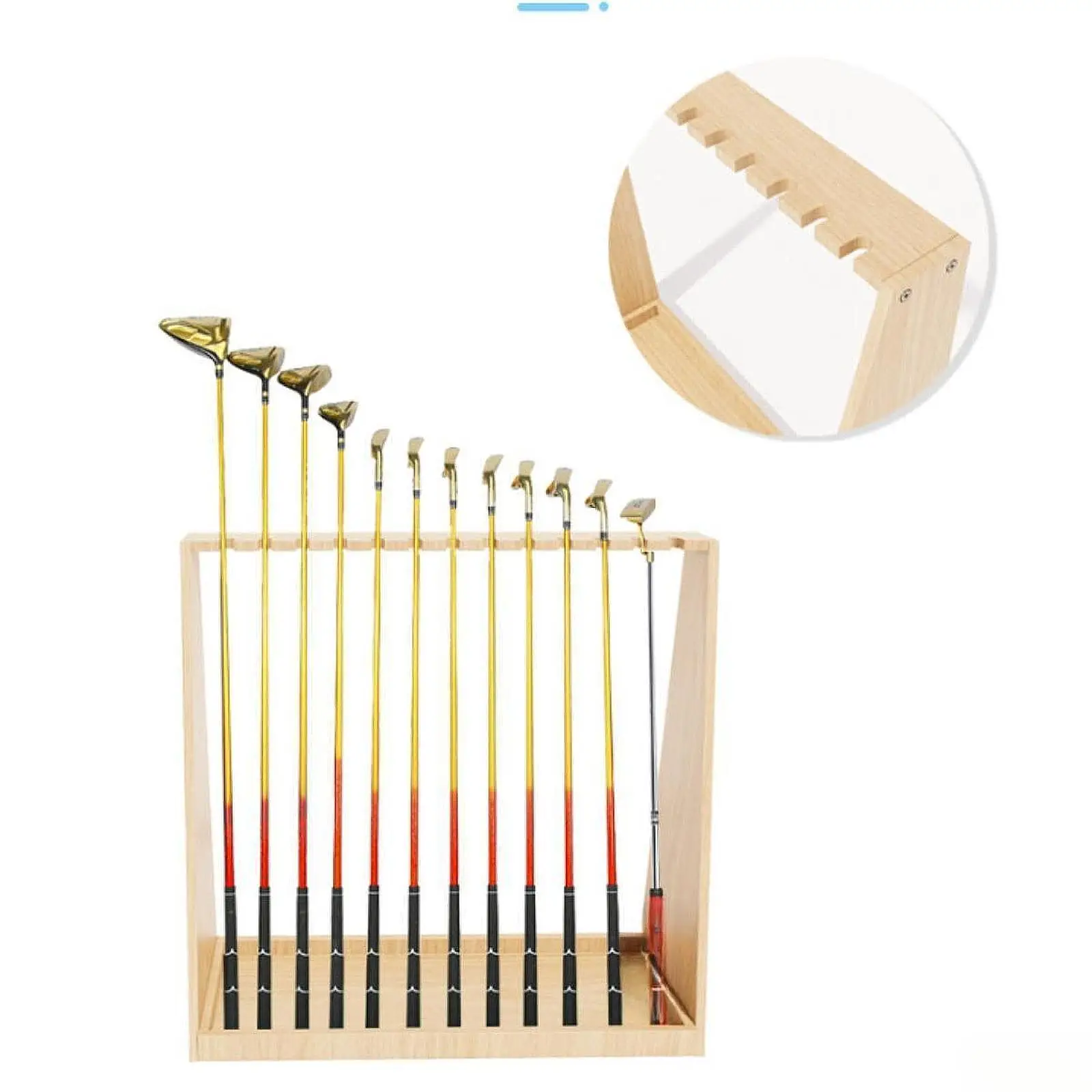 Wooden Golf Club Rack Golf Club Storage Holder Organizer Golf Club Shelf Accessories Holds 13 Club for Indoor Office Training