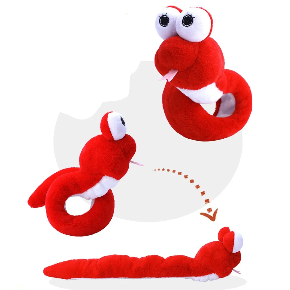 Simulation Snake Year Slap Bracelet Wrist Style Circle Toy Plush Doll Slap Bracelet Cartoon Rodent Soft Snake Plush Wrist Band