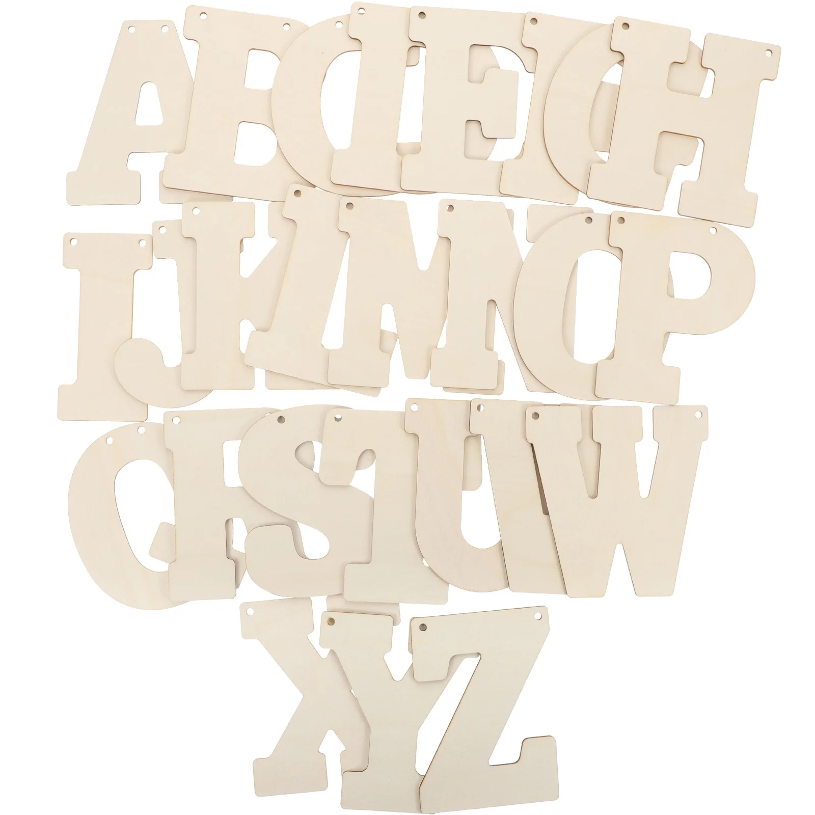 

66pcs Wooden Alphabet Letters Natural Wood Slices Smooth Craft Pieces For Kids Learning Spelling Diy Decoration Wooden Slices