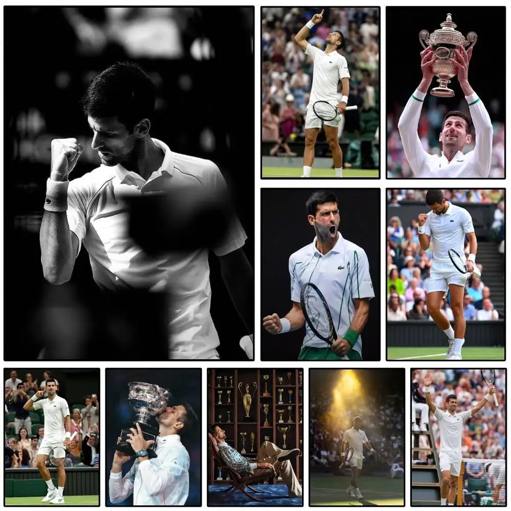1PC 1PC D-djokovic Poster Self-adhesive Art Waterproof Paper Sticker Coffee House Bar Room Wall Decor