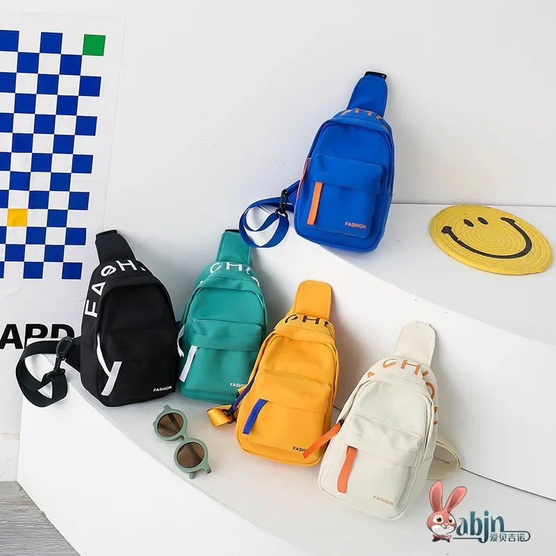 

Casual Stylish Boys Chest Bag Children's Backpack Crossbody Bag Soft Polyester Unisex Fashionable Kids' Satchel Bag