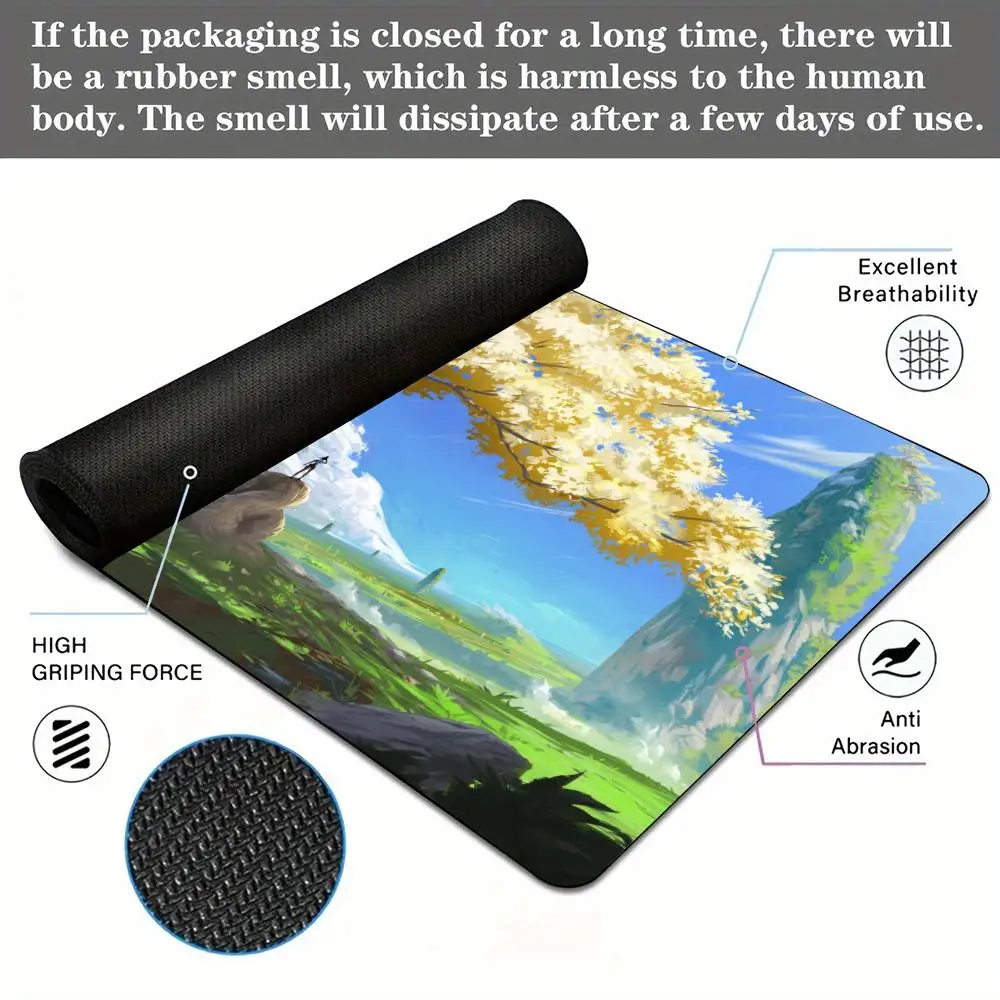 لوحة ماوس كبيرة مذهلة على شكل شجرة الحياة، لوحة ألعاب مكتبية غير قابلة للانزلاق، ملحقات مكتبية بحافة مخيطة، حصيرة ماوس، سجادة لعب سحرية