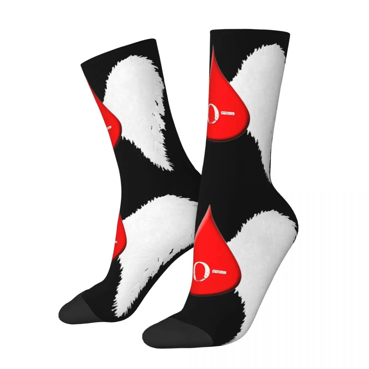 Winter Warm Casual Women Men Blood Type O Negative Angel Wings Socks Sweat Absorbing Basketball Socks