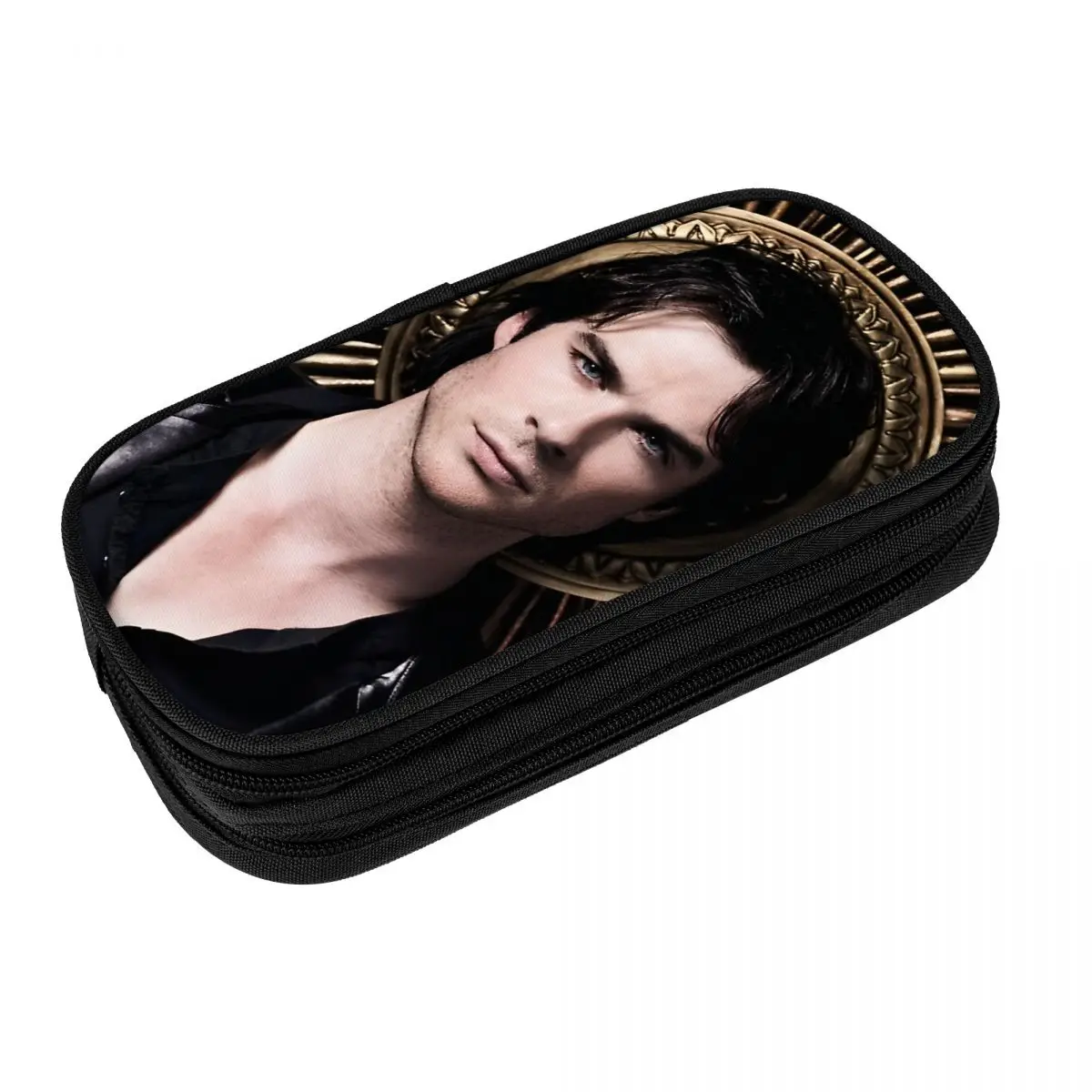 Damon Salvatore Pencil Case Cute The Vampire Diaries Pen Holder Bag Kids Large Storage Students School Gifts Pencil Box