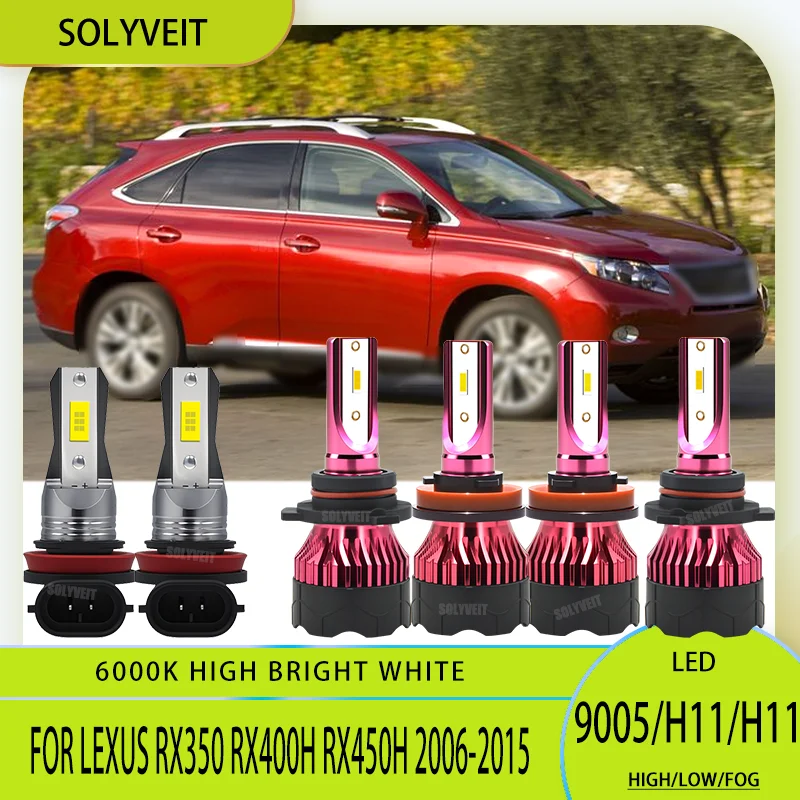 

Top Quality LED Car Headlight Led Light Foglamp Bulb Kit HB3/H11/H8 For Lexus RX350 RX400h RX450h 2006 2007 2008 2009 2010-2015