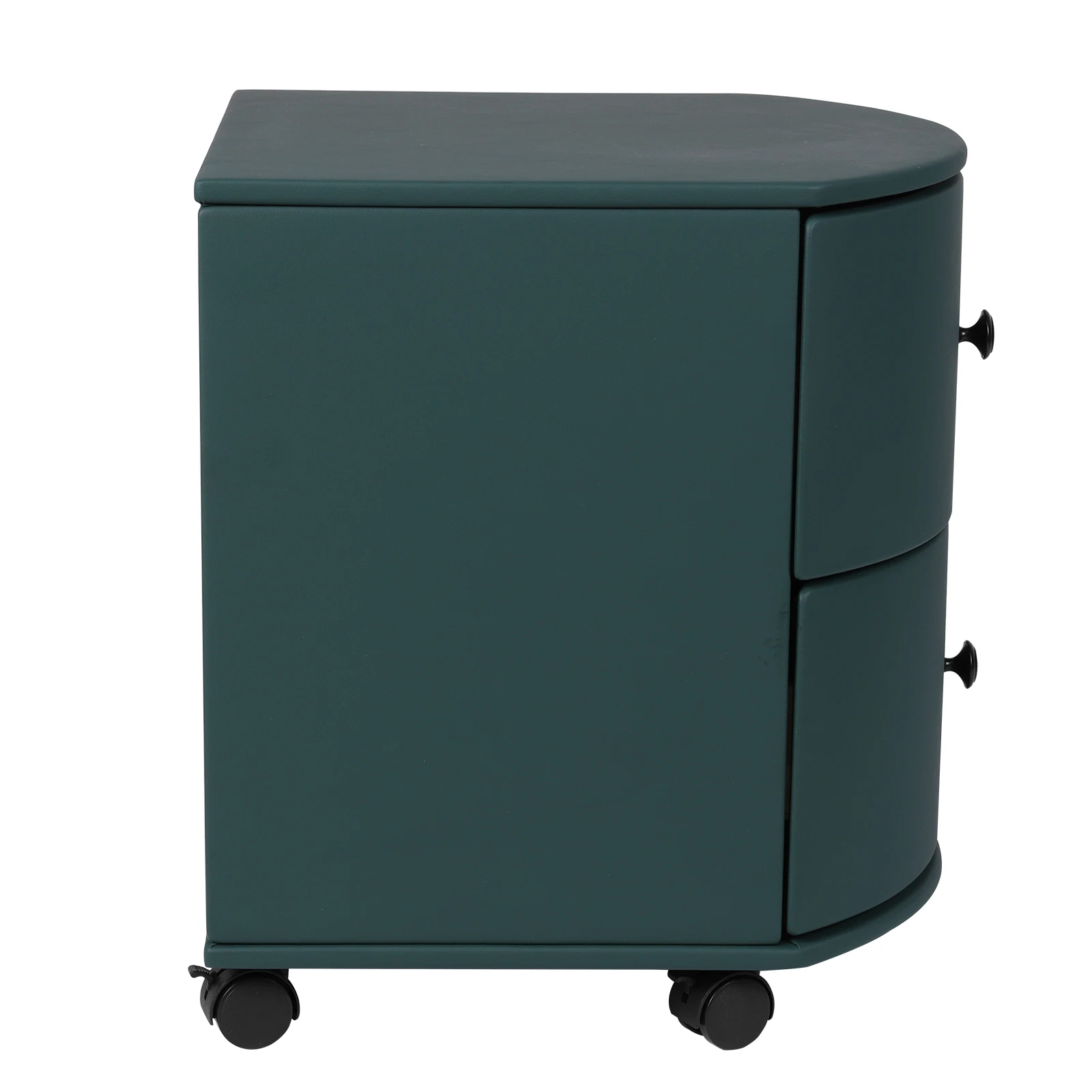 Creative Bedroom Desk with Wheels & Drawer Mini Round Bedside Desk Large Capacity for Living Room & Balcony