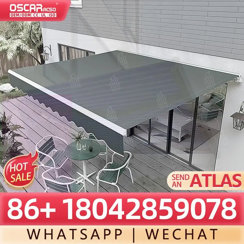 

Folding Motorized Retractable Pvc Electric Outdoor Awning for Patio Restaurant Aluminum Pergola Retractable Awning