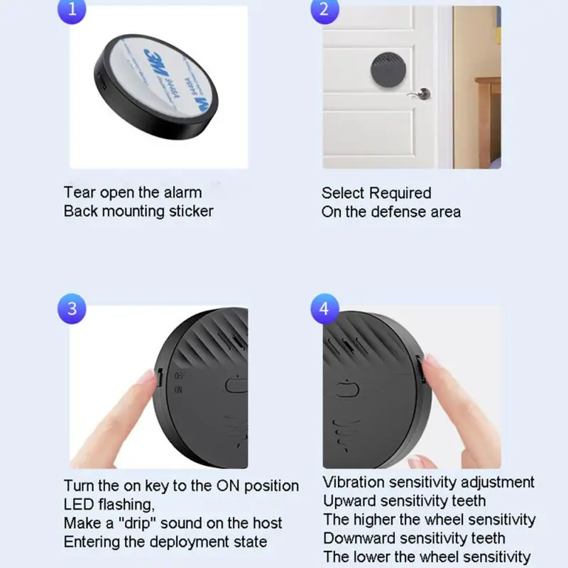 Tuya-Sensor de puerta con WiFi para el hogar, Detector de vibración inalámbrico inteligente, protección de seguridad contra rotura de vidrio de ventana, sonido de alarma de 130dB