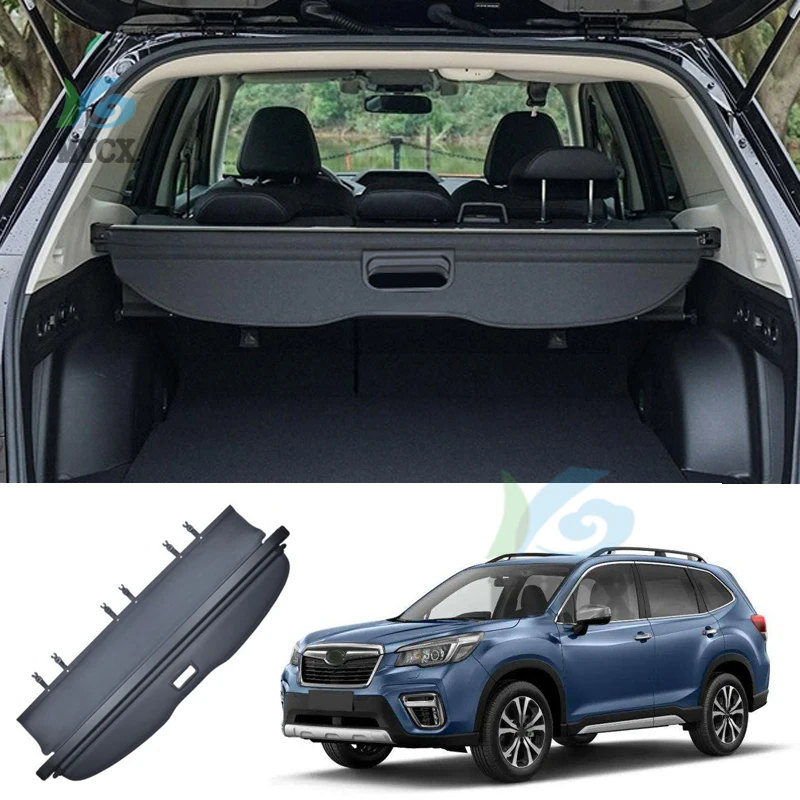 Aluminium Alloy + Fabric Rear Trunk Security Shield Cargo Cover For Subaru Forester 2012 -  2018 2019 - 2021