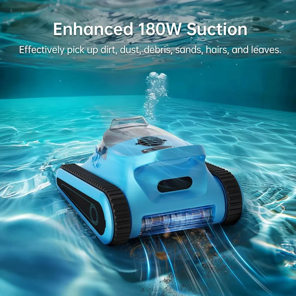 Cordless Robotic Pool Cleaner Automatic Pool Vacuum for Above Ground Pool Wall Floor Waterline Cleaning