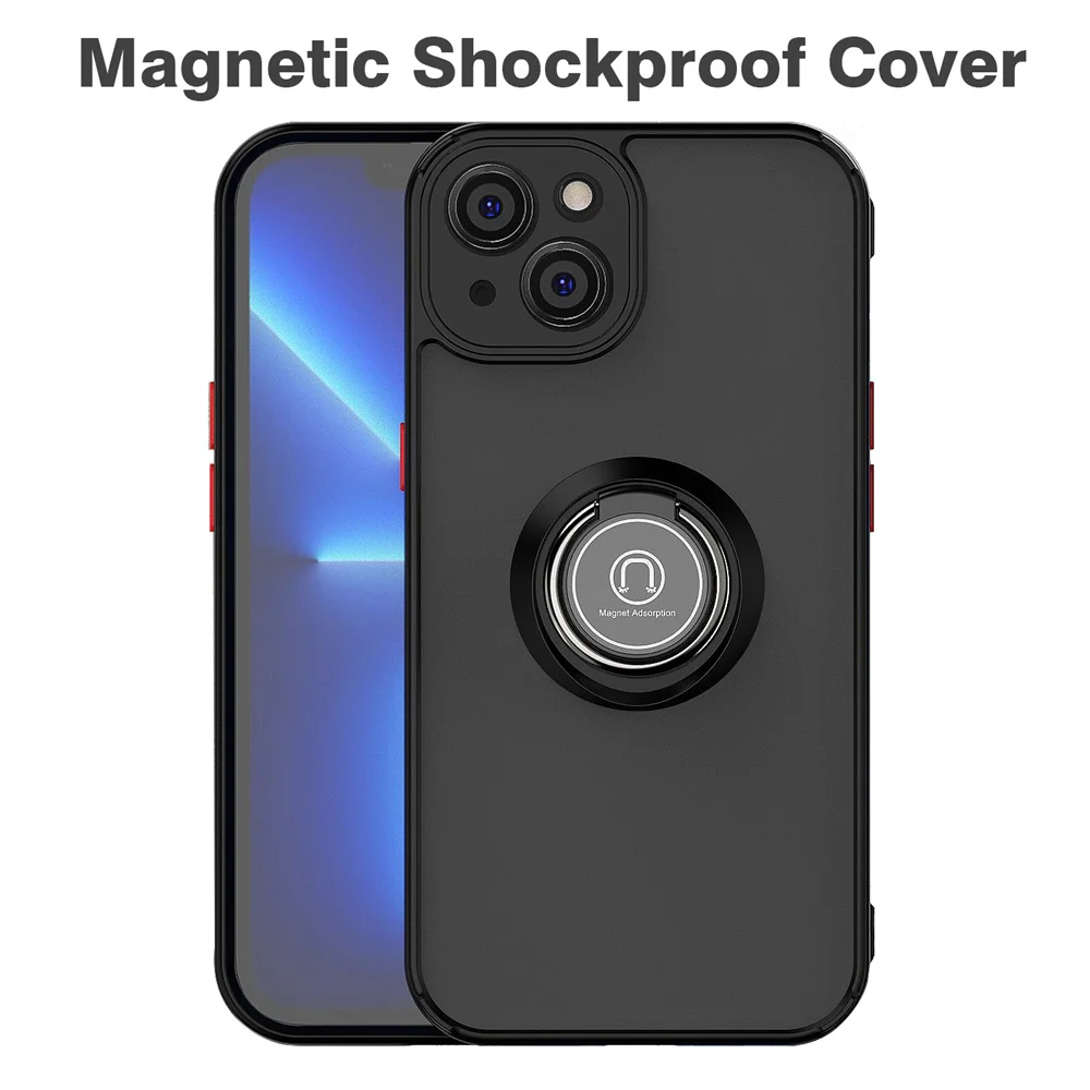 2024 neue stoßfeste matte magnetische Hülle für iPhone 16 15 Pro Max 14 13 12 Mini 11 Pro Max X XR XS 6S 7 8 Plus Ringhalter-Abdeckung – Detail 7