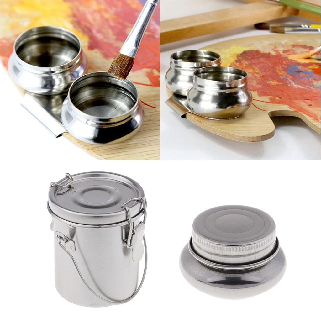 Painter Stainless Steel Brush Washer Removable Brush Cleaner with Metal Cup for Painting