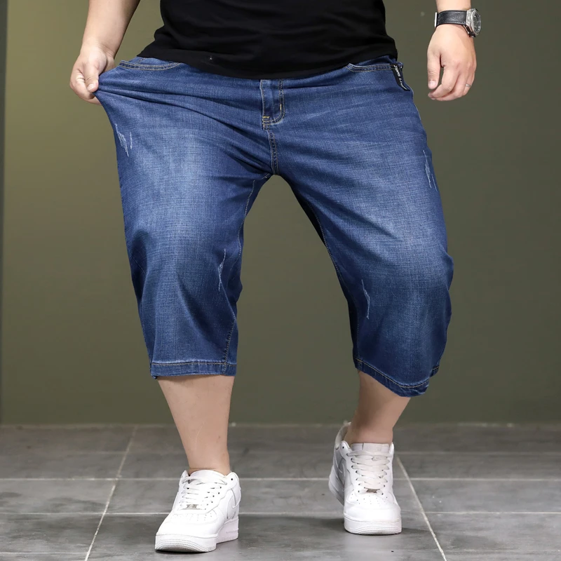 Oversized 44 46 48 Summer Denim Shorts For Men Loose High Quality Plus Size Denim Short Jeans Brand Daily Classic Pants Male